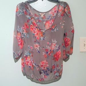 Arizona, Large, Grey floral shirt